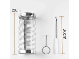 Churrasqueira Giratória Automática Com 10 Espetos E Prateleira Ajustável De Aço Inoxidável Ferramenta Para Grelhar Ao Ar Livre Aquaforge