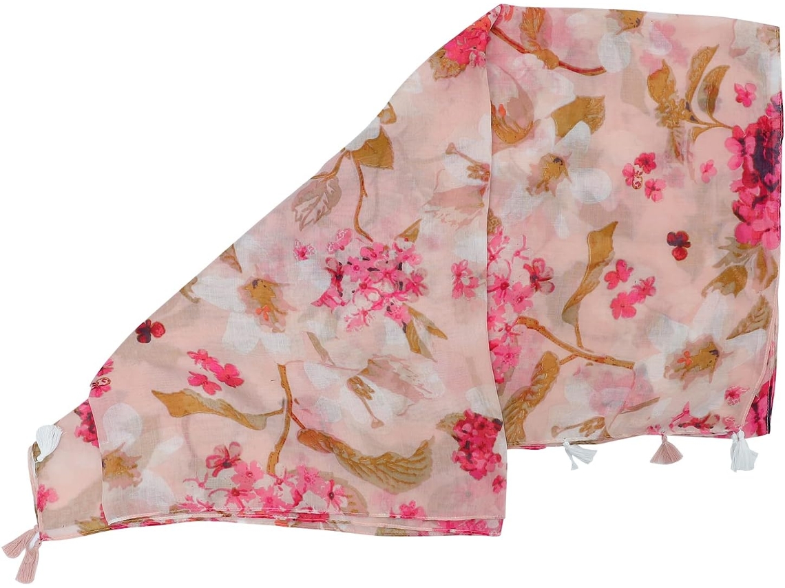 Lenço Grande De Seda Feminino Com Estampa Floral Vintage, Macio E Agradável Ao Toque, Xale Leve E Elegante.
