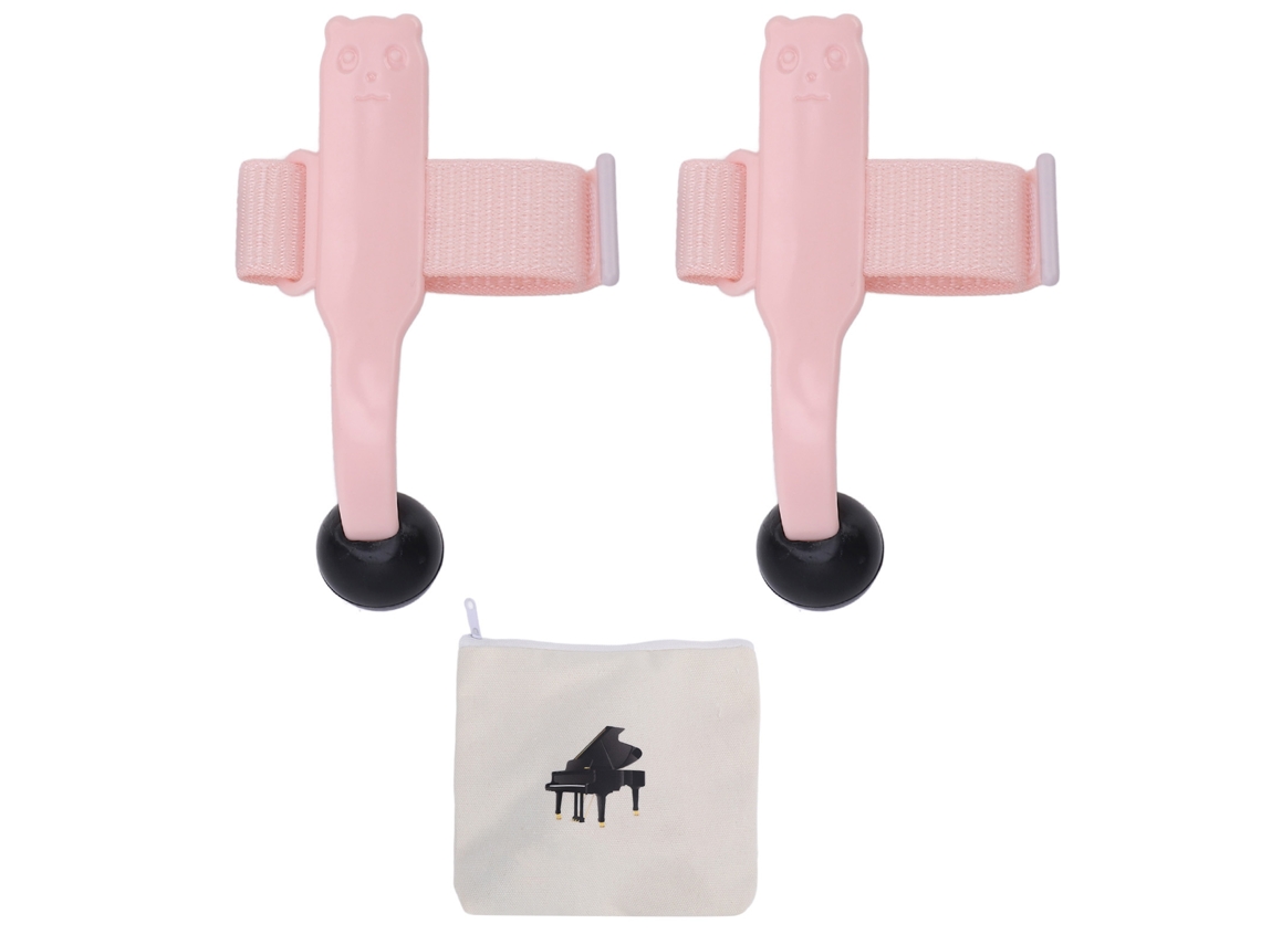 Entrenador de Dedos para Piano S/MARCA, com Suporte, Silicone, para Praticar, Rosa