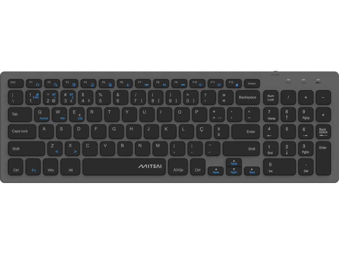 Teclado MITSAI Bluetooth +2.4GHZ REC MITSAI Q800  (Preto)