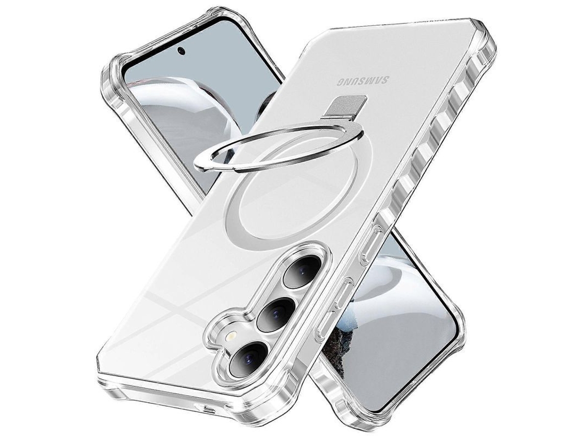 2026 capa para Samsung Galaxy S24 com Anel Magnético e Suporte, Protetor de Lente de Câmera púrpura
