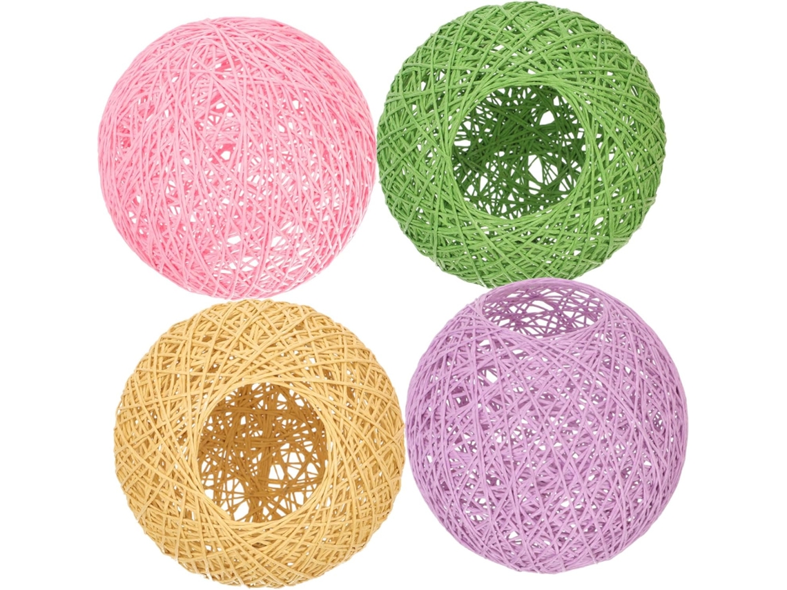 Conjunto De 4 Peças Em Formato De Bola Trançada Para Abajur, Fácil Substituição Para Luminária De Teto.
