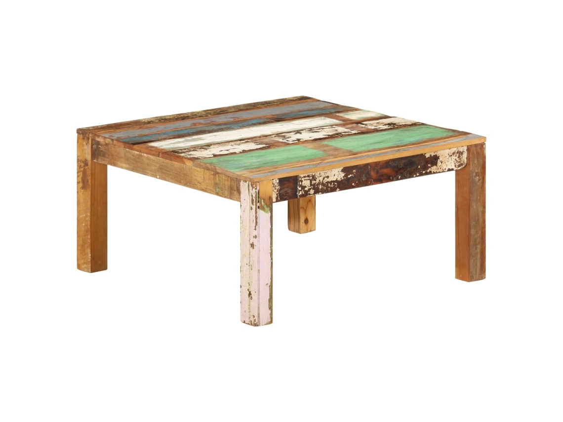 Vidaxl Mesa De Centro 80x80x40 Cm Madeira Recuperada Maciça