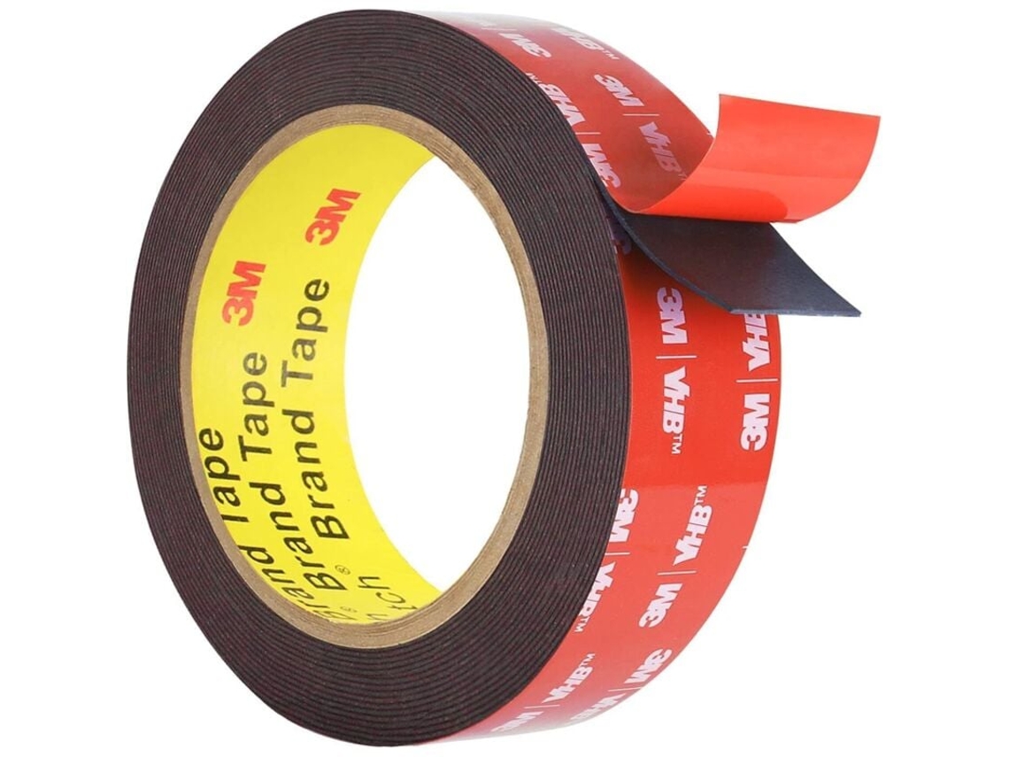 Cinta adhesiva de doble cara extrafuerte 3M (1,5 cm x 3 m), impermeable y resistente a altas temperaturas, ideal para montaje en exteriores, en el coche, reparaciones, fijaciones y bricolaje.