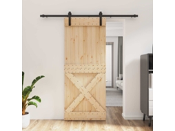 Vidaxl Porta Deslizante Natural E Preto 85 X 210 Cm