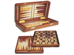Xadrez/gamão.magn.ingel.acácia 30cm Hot Games