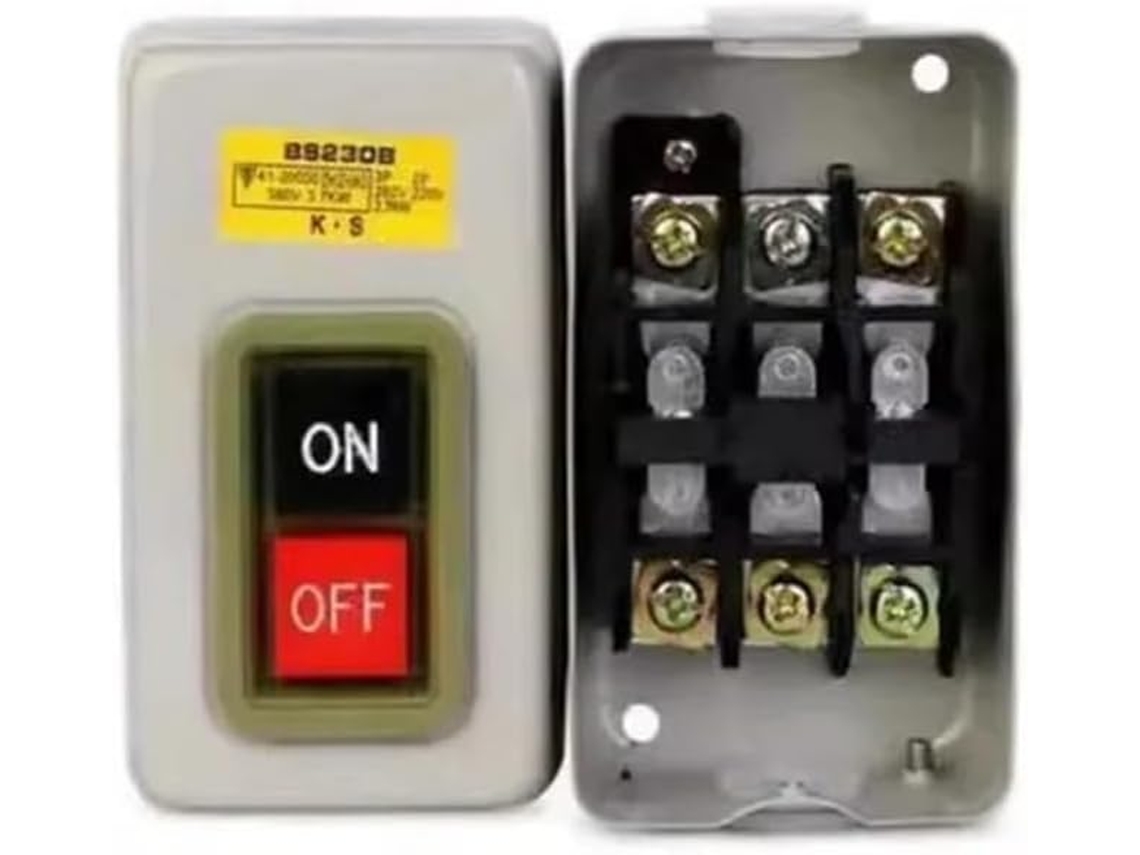 Interruptor De Partida Por Botão Monofásico Trifásico, Bs 230b, 3, 7kw, 220v, 380v, 1 Unidade