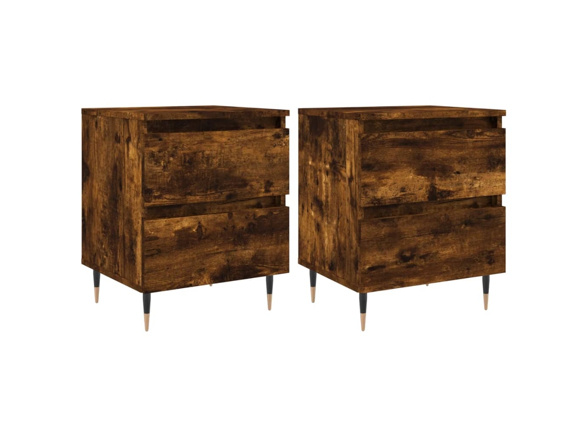 Conjunto de Mesas de Cabeceira 2pcs Derivados de Madeira Carvalho Fumado MAISON EXCLUSIVE