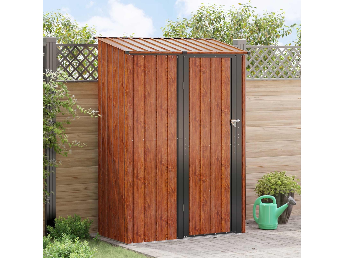 Vidaxl Abrigos De Jardim Castanho 140,5 X 74 X 200 Cm Metal