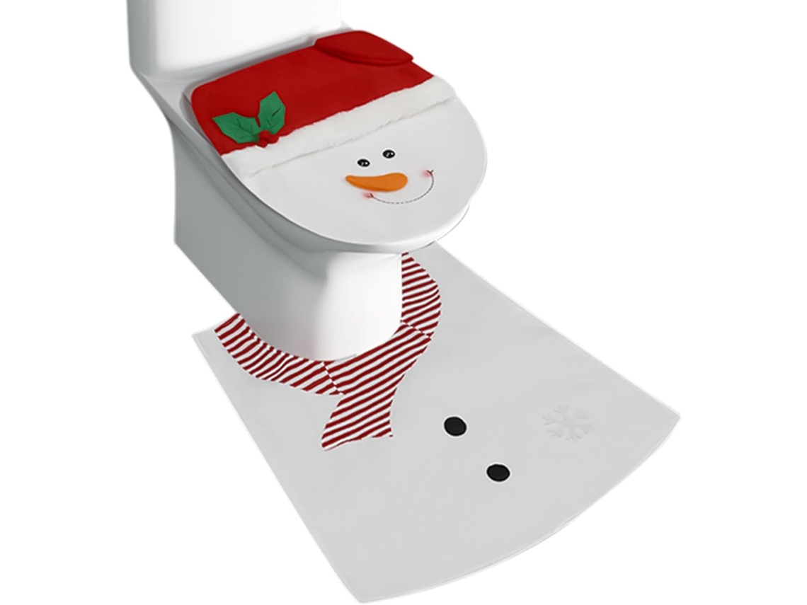 Conjunto De Tapete De Banho, Antiderrapante Com Alta Higienização, Tapete Para Vaso Sanitário, Assento De Natal