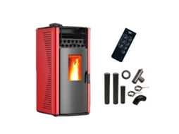 Salamandra A Pellets A Ar Anita 12 Kw Bordeaux Sannover + Kit De Ligação Das Condutas De Chaminé