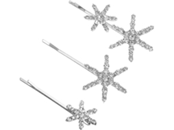 1 conjunto de presilhas de cabelo em formato de estrela com strass dourados para mulheres