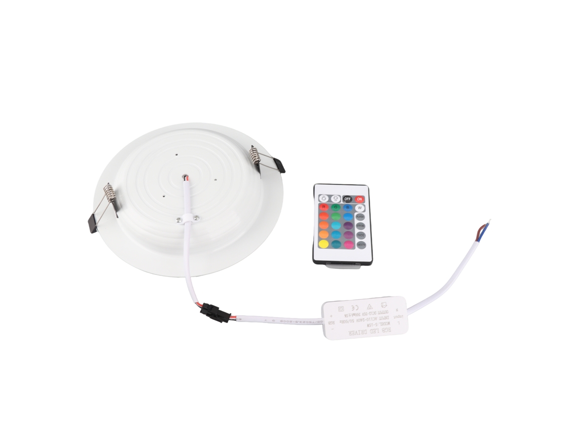 Lâmpada de Embutir Led 15w Rgbw com Controle Remoto, 16 Cores e 4 Modos Dimmable