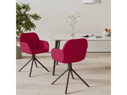 Vidaxl Cadeiras De Jantar Giratórias 2 Pcs Veludo Vermelho Tinto