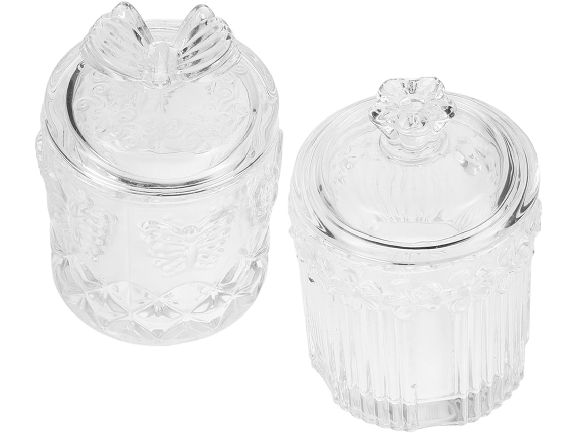 Conjunto De 2 Potes Vidro Design Exclusivo, Herméticos E Estáveis, Ideais Para Armazenar Farinha Ou Doces Na Cozinha Ao
