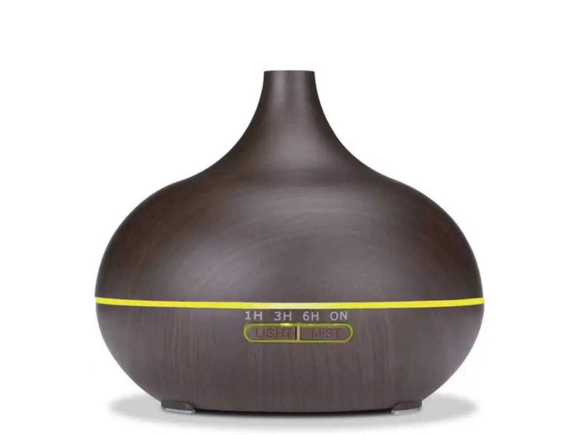 Difusor de aromas com grão de madeira umidificador ultrasônico silencioso com luz e controle remoto eu S/MARCA