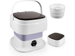 Mini Máquina de Lavar Dobrável de 10 Litros para Camping, Pequena com Centrífuga, Lavagem Profunda de Roupas Íntimas e Bebê BRILVIBERA