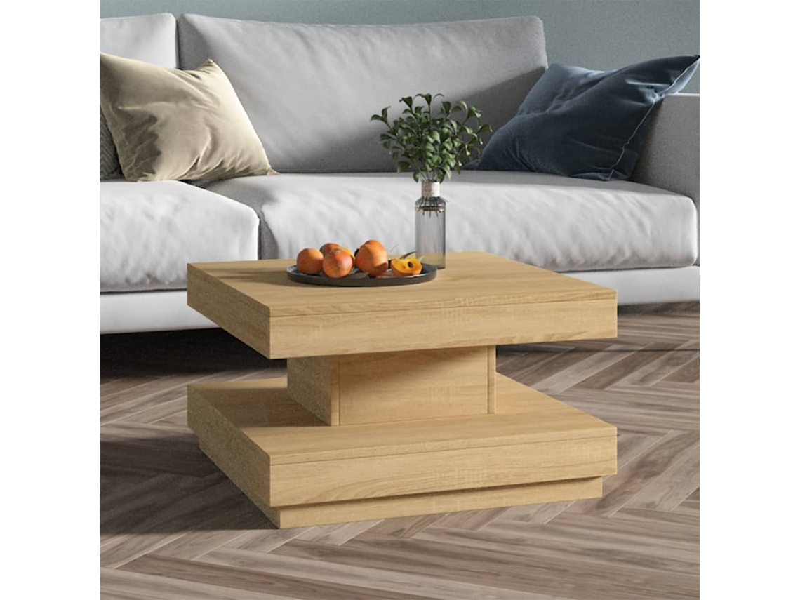 Vidaxl Mesa De Centro 60x60x35 Cm Mdf Castanho-claro