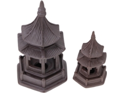 Kit de 2 Peças Healeved Pavilion Decorations Classic And Realistic, com Miniaturas Hexagonais de Pagodes em Cerâmica CHABERLU