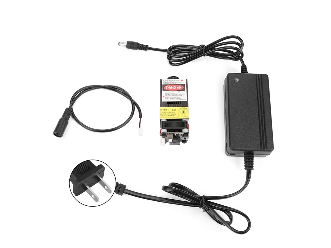 Módulo Laser Azul 445nm 2.3w Focável Ttl Pwm Para Gravador Laser Diy Com Adaptador De Energia