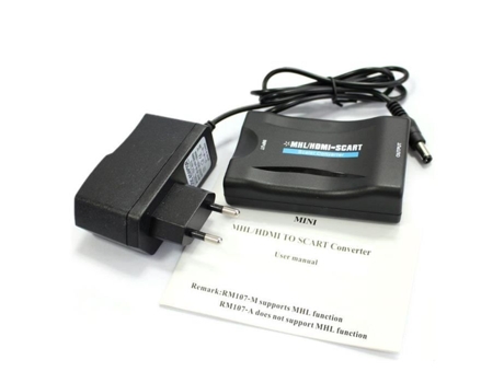 Conversor de entrada HDMI para conversor saída Scart AV W - PAL Interruptor NTSC TV por telefone com suporte alimentação... XCSOURCE