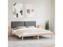 Vidaxl Estrutura De Cama Com Cabeceira Estofada Cinza Escuro