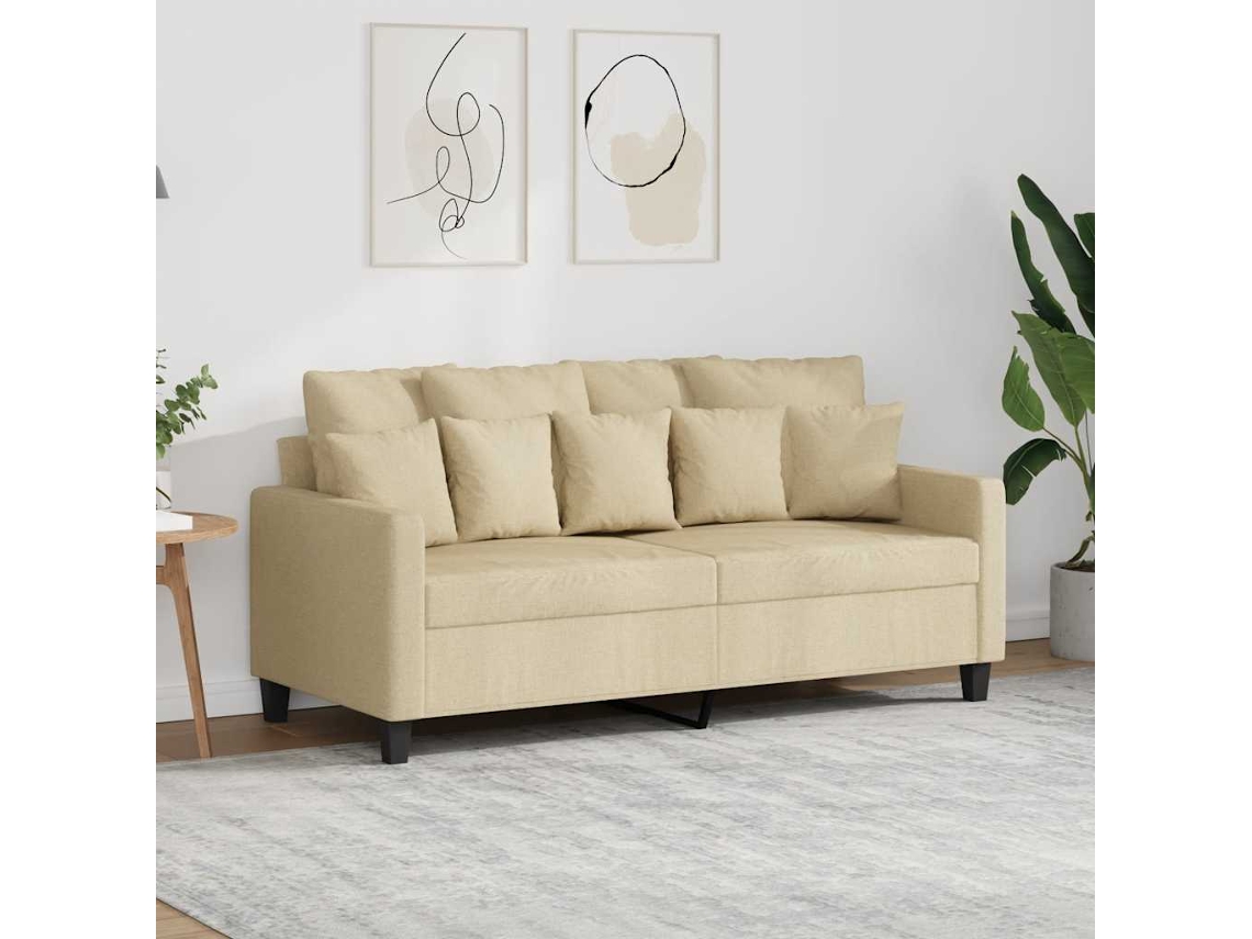 Sofá de 2 Lugares - Sofá da Sala - Sofá de Relaxamento Tecido 140 Cm Cor Creme HARLANV1