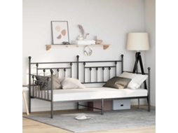 Vidaxl Estrutura De Cama De Dia Preto 107 X 203 Cm Aço