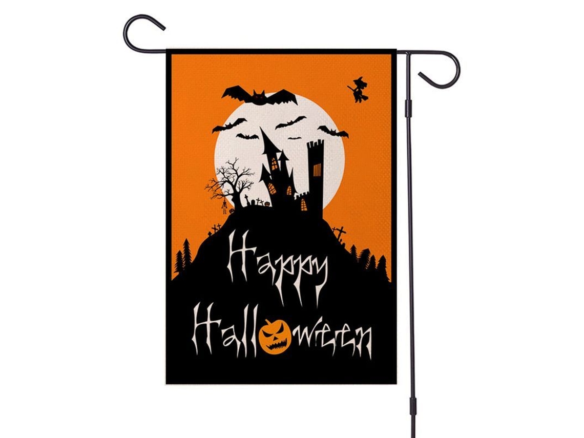 Bandeira de jardim de Halloween, decoração externa de Halloween para pátio e jardim nesta época festiva.