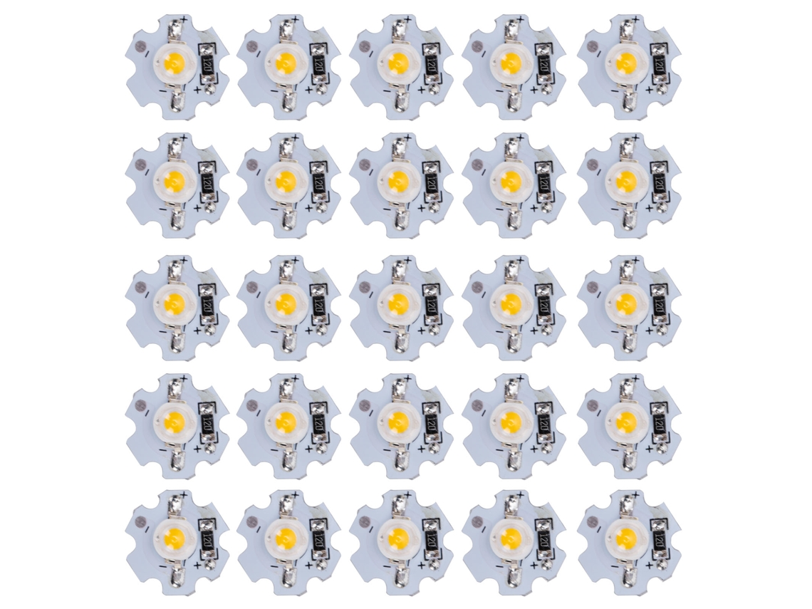 25 peças Chips LED 0.5W 5V Luz Amarela 588‑590nm | S/MARCA