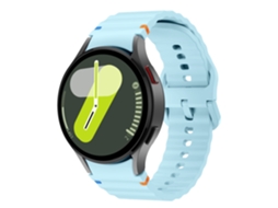 Bracelete para Samsung Galaxy Watch 4 20mm XIAOMOYU com ondulada silicone e azul claro
