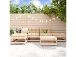 Vidaxl 6 Pcs Conjunto Lounge De Jardim Pinho Maciço