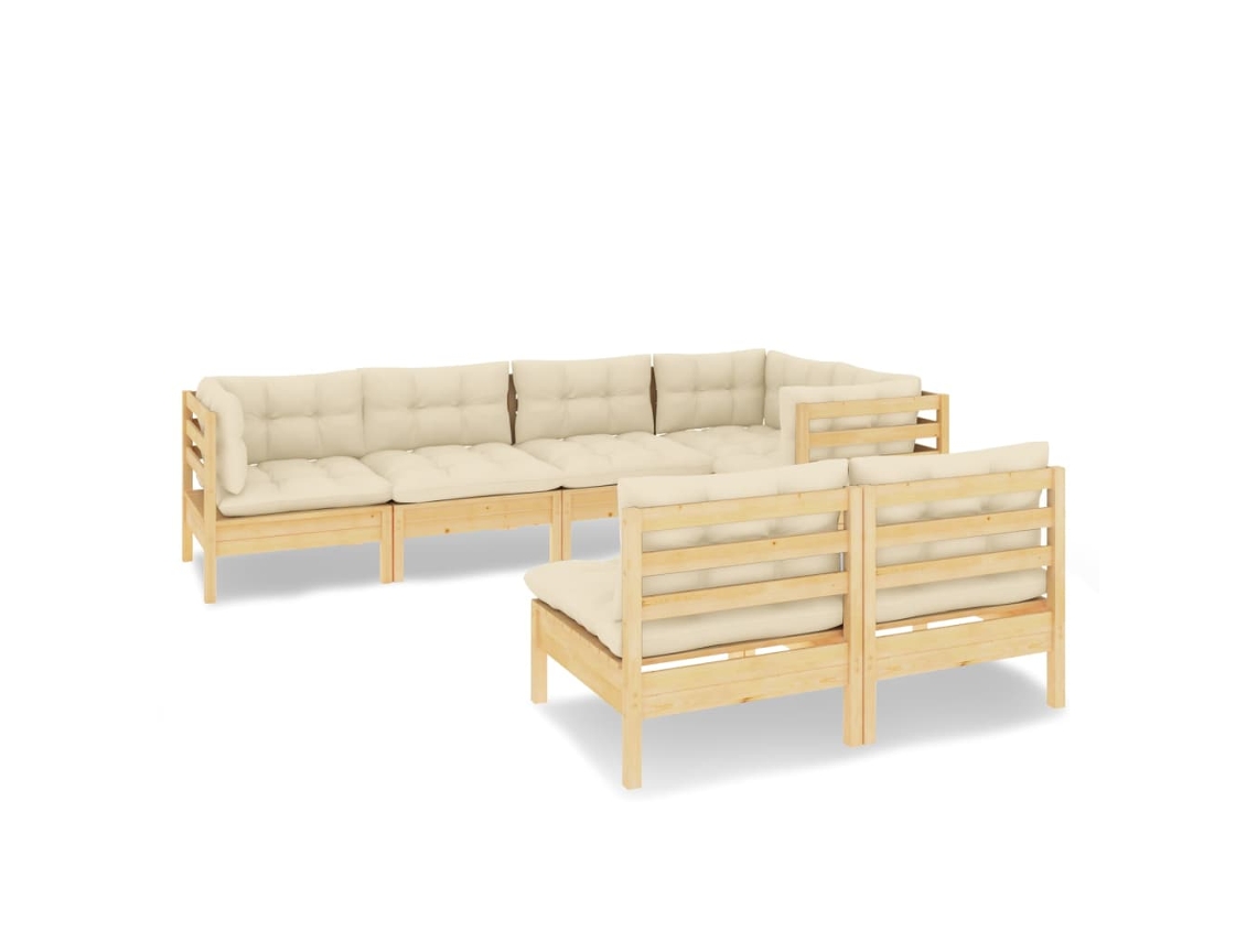 Garden Lounge Set, Garden Lounge Sets Vidaxl Creme Madeira De Pinho (n/a)