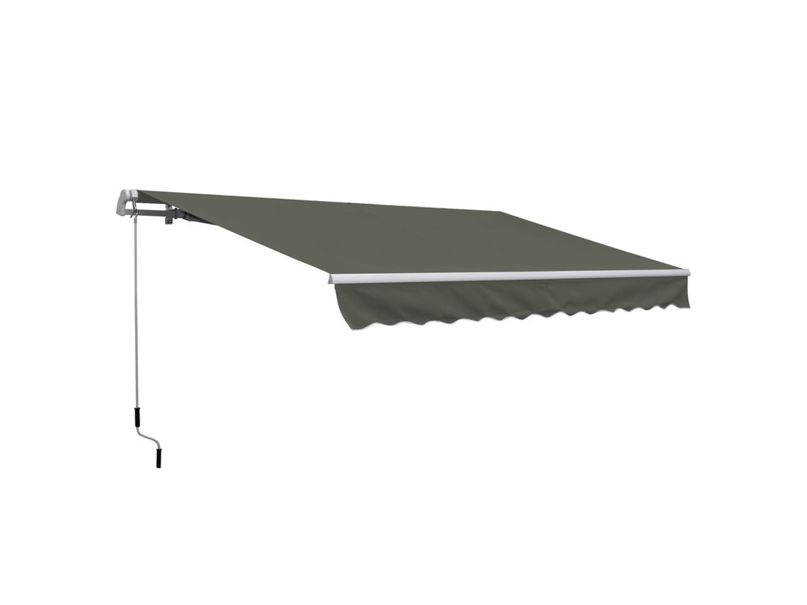 Toldo com Braços de Manivela, 350x250 Cm, Cinza ORBITRA COMMERCE