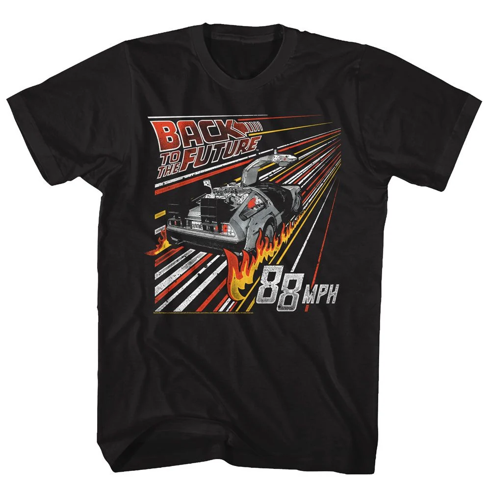 Rockinstone Back To The Future Movie Streak To The Future Black Adult T-shirt Size:xl
