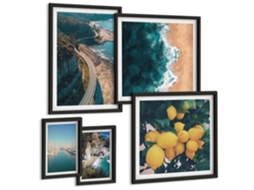 Conjunto De Pinturas Paisagens Praianas Cítricos Espelharte (5 Peças)