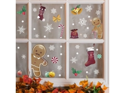 Adesivos de Janela de Natal em pacote com 2 decalques para quarto e sala | S/MARCA