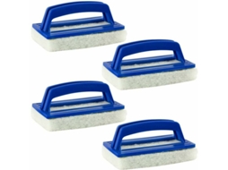 4 Unidades de Escova de Esponja AQUAFORGE para Piscina Azul Plástico para Paredes Fundo Degraus e Azulejos