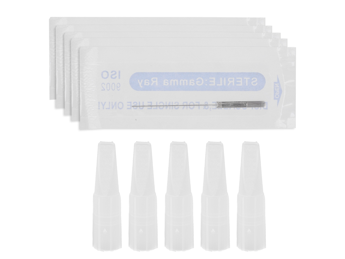 5pcs Agulha De Tatuagem De Sobrancelha Portátil Microblading U9 Acessório Com Capa Pequena