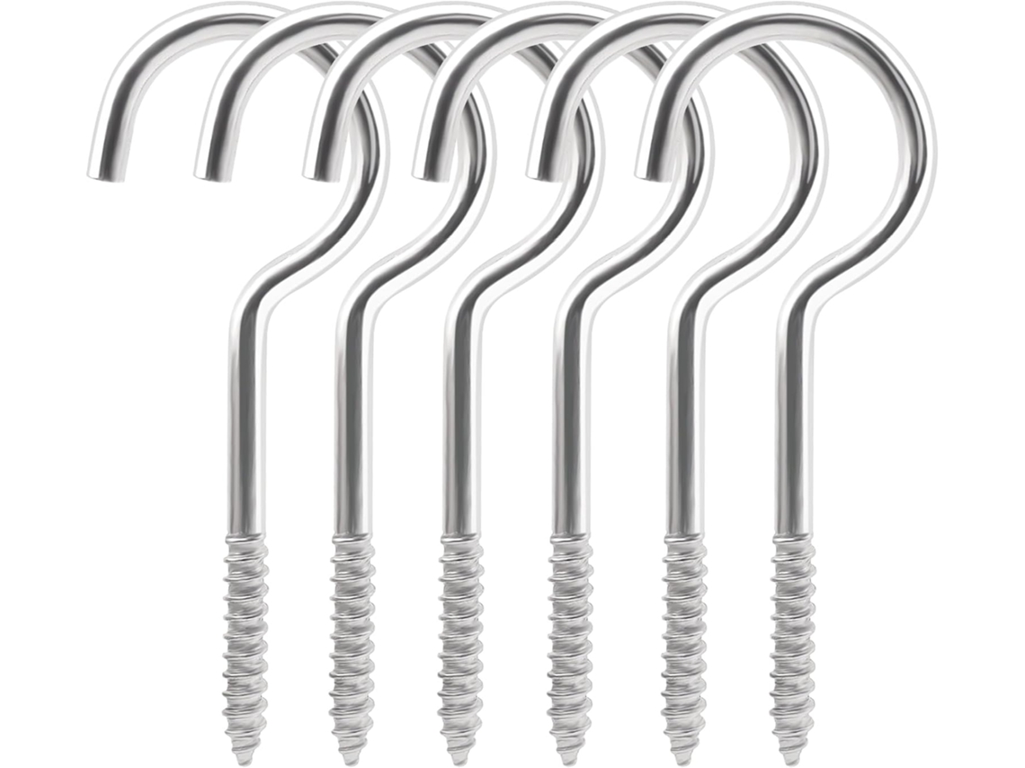 Quacc - 6 Ganchos De Teto Com Rosca M6 (prateados)