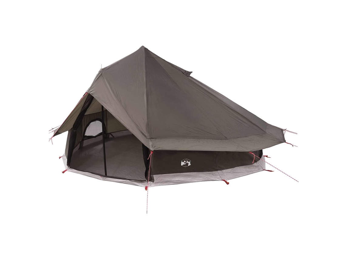 Vidaxl Barraca Tipi Marrom Cinza 700 X 700 X 395 Cm Poliéster E Aço