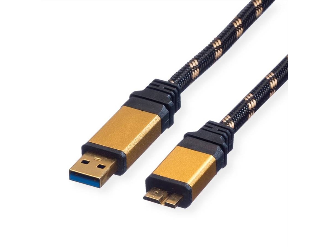 Cabo ROLINE GOLD (USB-A e Micro USB - 2m - Preto)