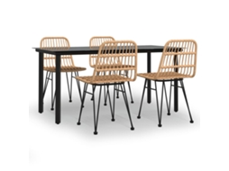 Maison Exclusive - 5 Pcs Conjunto De Jantar P/ Jardim Vime Pe