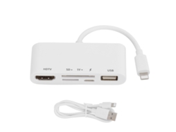 Hub 5 em 1 com Carregamento Rápido, Leitor de Cartão Digital AQUAFORGE