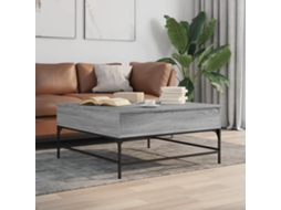 Vidaxl Mesa De Centro 95x95x45 Cm Derivados Madeira/metal Cinza Sonoma