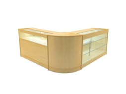 Conjunto de Balcões Comerciais MonsterShop Triton, Carvalho, K1500B1500CM60
