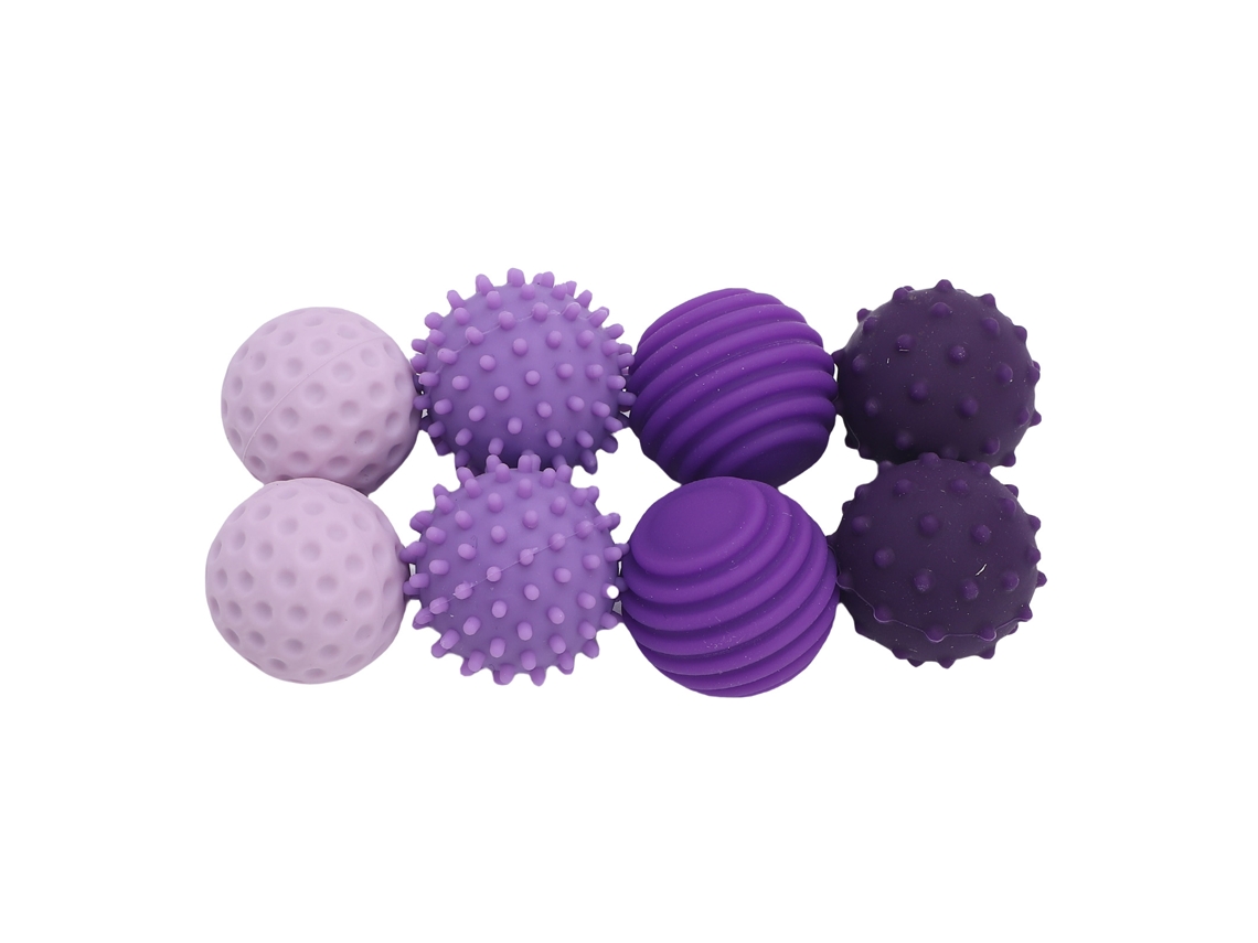 Primerox 8pcs Bolas Sensoriais de Silicone Texturizadas para Ponta Dos Dedos Alívio de Estresse Roxo