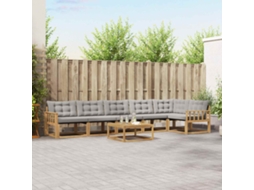 Vidaxl Conjunto De Sofás Para Exterior 7 Pcs Branco E Cinzento-claro