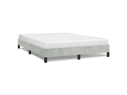 Estrutura de Cama sem Colchão em Cinza Claro 152x203 cm Tamanho Queen Veludo MAISON EXCLUSIVE