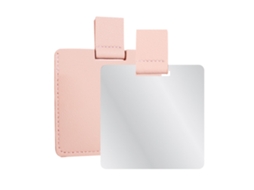 Espelho de Maquiagem BRILVIBERA, portátil, mini, rosa, ideal para presente